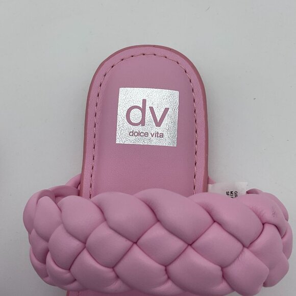 DV Dolce Vita Girls Sz 2 Band Braided Careena Pink Flat Sandal NEW in Box - Picture 7 of 8
